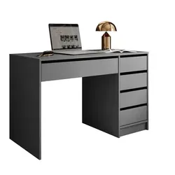 Schreibtisch MADA MAT Anthrazit mit Schubladen in grau von Lookway