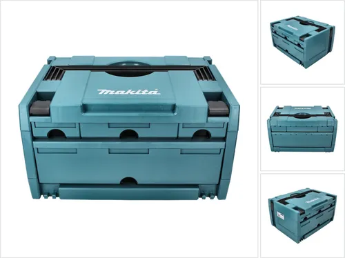 Makita MAKSTOR 3.4 Werkzeug Koffer - 4 Schubladen, kompakt und ideal für die Aufbewahrung von Werkzeugen