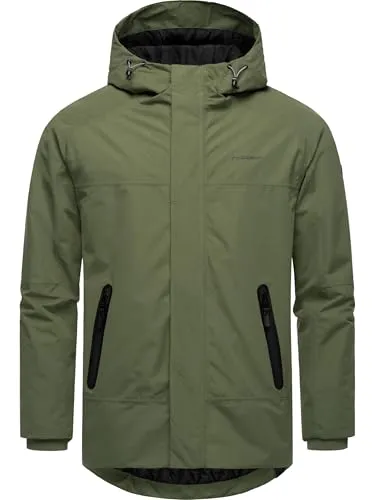Ragwear Herren Kurze Winterjacke Hatar Olive24 Gr. L - Wasserdicht und Atmungsaktiv - Funktionsjacken: Stylische, warme Winterjacke mit wasserdichtem Oberstoff (Wassersäule: 8000mm) und praktischen Taschen - ideal für kalte Tage und vielseitige Aktivitäten!