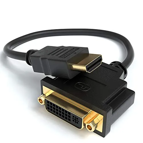 JAMEGA – HDMI Auf DVI Adapter | HDMI Stecker Zu DVI Buchse 24+5 Kabel Konverter | 4K High Speed HDTV Bis Zu 1080P Full HD Vergoldete Kontakte Für TV, Beamer, PC UVM.