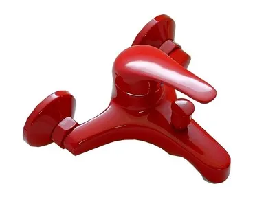 Wannenbatterie Rot, Hochwertige Bad Armatur - Armaturen für Badezimmer: Hochwertige Wannenbatterie in elegantem Rot, mit geräuscharmer Kartusche für langlebige Funktion und einfacher Montage.