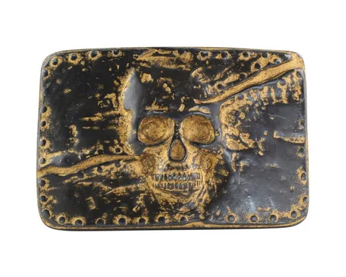 BELTINGER Gürtelschnalle Totenkopf 4,0 cm in gold von BELTINGER