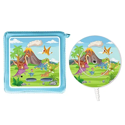 MeinBaby123® Schutzfolie kompatibel mit Toniebox und Ladestation | Schutzcover selbstklebend I Folie Sticker I Toniebox Zubehör (Ladestation Bundle: Dino)