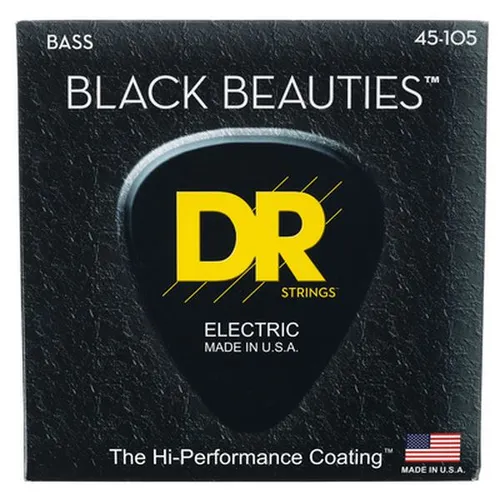 DR Strings Black Beauties Bass BKB-45 Medium 45-105 - Gitarren- & Bass-Zubehör, mit besonders harter K3-Beschichtung für längere Lebensdauer und herausragenden Klang.