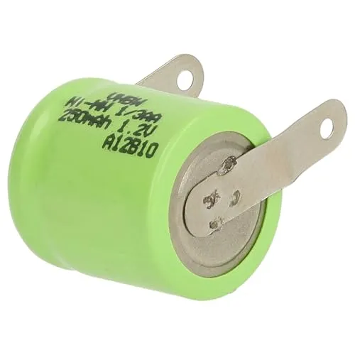 vhbw Akku Ersatz für 1/3AA für Modellbau (250mAh, 1,2V, NiMH, Grün, mit Lötfahne (U))