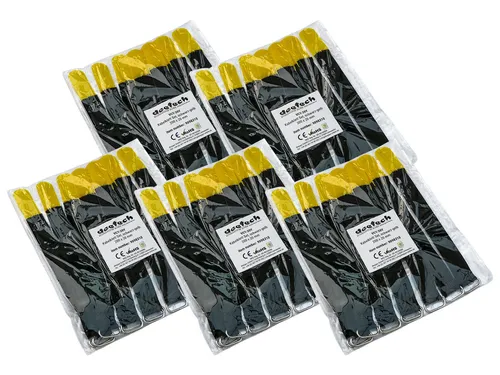 St. Kabelklett Klettband Kabel-Klettband Kabelbinder, 200x20mm, schwarz-gelb 50