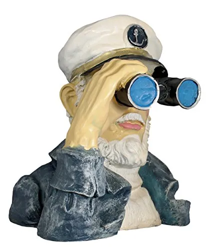 colourliving Dekofigur Seemann mit Fernglas - Gartenfigur für Innen und Außen, charmante maritime Dekoration mit detailreicher Ausarbeitung, Höhe ca. 32 cm, ideal für Garten und Terrasse.