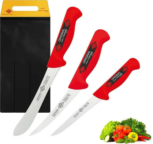 EIKASO Solingen Messerset 3 Teilig Schlachtermesser Set Metzgermesser