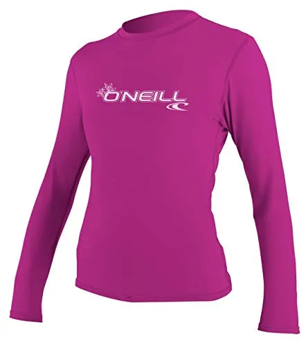 O'Neill Wetsuits Damen Women's Basic Skins Long Sleeve Sun Shirt Rash Vest, Fox Pink, XL