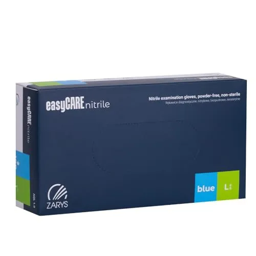 Nitrilhandschuhe, EASYCARE, 100 Stück, Größe L, blau/Box mit 100 Handschuhen