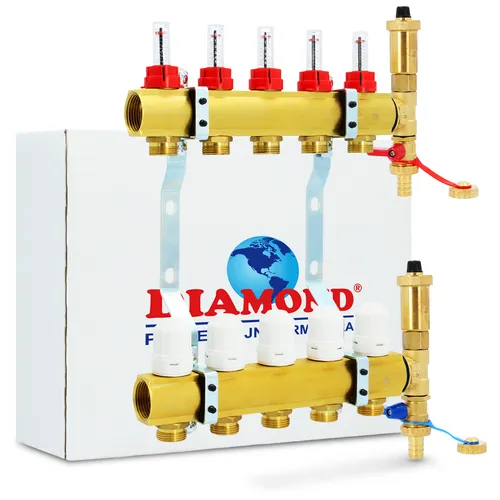 Fußbodenheizungs-Wasserverteiler 5 Abschnitte