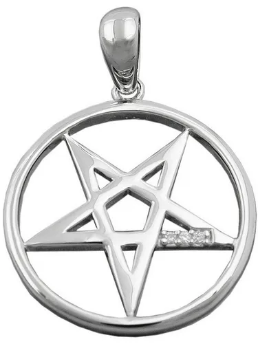 Gallay Kettenanhänger 20mm Fünf-Stern Zirkonia rhodiniert Silber 925 (1-tlg)