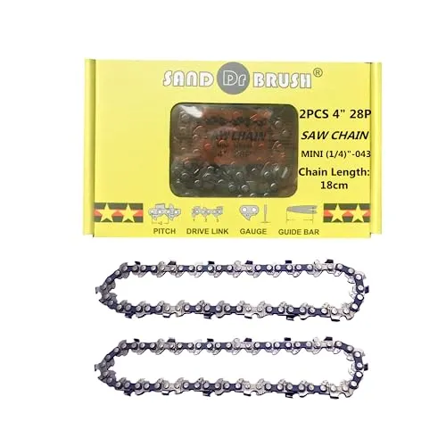 Sägekette Ersatz 2 Stück für 4 Zoll Mini Kettensäge Kette, 1.1mm, 1/4