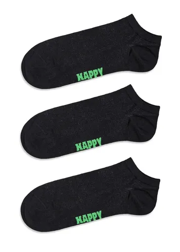 Happy Socks Tagessocke Sneaker Low Solid schwarz - 3 Paar, Größe: 36-40