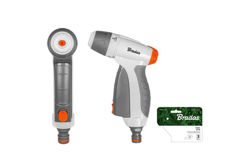 Bradas Multifunktionsbrause Gartenbrause 3-Funktionen regulierbare Spritzpistole stufenlos 1/2“