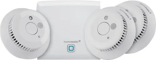 Homematic IP Smart Home Starter Set Rauchwarnmelder - zuverlässige Rauchwarnung mit Sirene und Smartphone-Benachrichtigung, wartungsfreier Betrieb und 10 Jahre Batterielaufzeit
