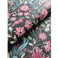 NEWROOM Tapete Schwarz Vliestapete Blumen in schwarz von Newroom