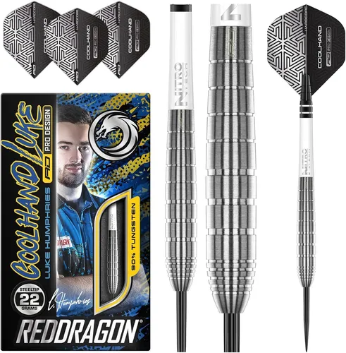 TARGET DARTS Dartpfeil RED DRAGON Luke Humphries TX1 24 g - Hochwertiges Steeltip Dart Set mit 24 g Wolfram, ideal für präzises Spiel und optimale Kontrolle. Perfekt für Dart-Enthusiasten!