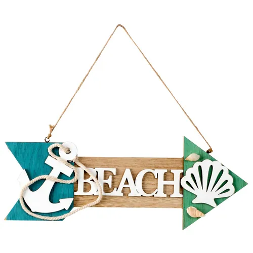Produktbild Dekoschild Beach Holz 29 cm Wandschild Deko maritim Holzdeko Sommerdeko Schild