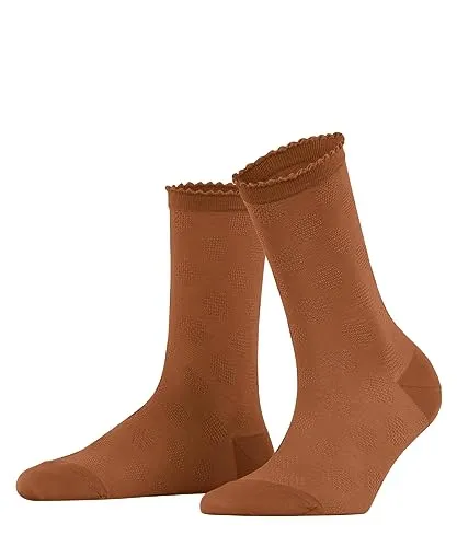 FALKE Damen Socken Bold Dot Nachhaltige biologische Baumwolle einfarbig 1 Paar, Orange (Tandoori 8576), 35-38