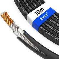 hb-digital Solarkabel 6 mm² H1Z2Z2-K TÜV zertifiziertes PV Kabel für Solar Anlagen 10m schwarz