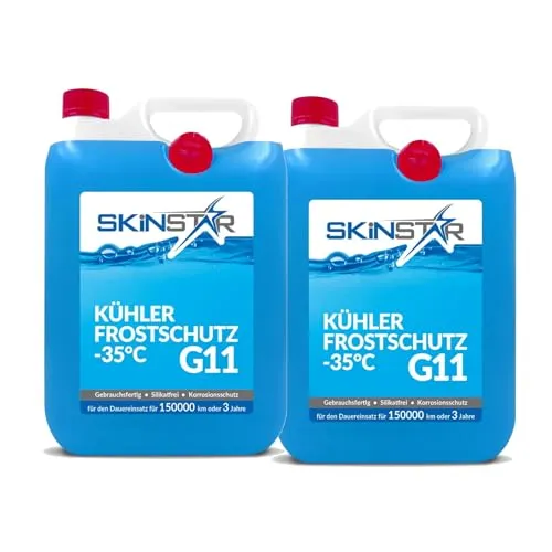 SkinStar Kühlerfrostschutz -35°C | G11 | G12 | G13 | Kühlflüssigkeit | gebrauchsfertig Kühlmittel | Antifreeze Frostschutz Auto | Autochemikalien (10l, G11)