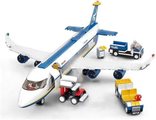 Pasyru 463 Teile Flugzeug Bausteine mit Flughafen Mini Terminal und LKW, Stadt Passagier Flugzeug Spielzeug Bausatz, Modell für Jugendliche Erwachsene, Kompatibel mit Großen Marken
