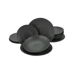 Creatable Teller-Set »Lava Stone«, 12-teilig in schwarz von CreaTable