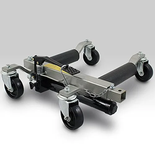 BITUXX PKW Rangierhilfe - Hydraulischer Rangierheber - Rangierwagenheber mit hoher Belastbarkeit bis 680 kg, ideal für einfaches Rangieren und Verschieben von Fahrzeugen. Robustes Stahlmaterial, geeignet für Reifenbreiten bis 30 cm.