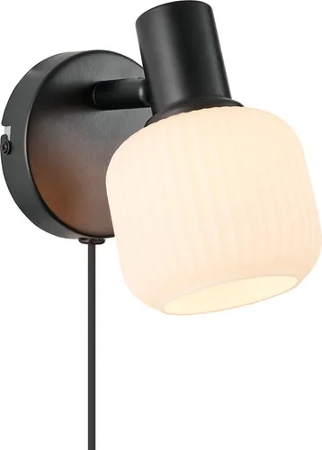 Nordlux Milford Mini Wandleuchte, E14, IP20, Metall, schwarz