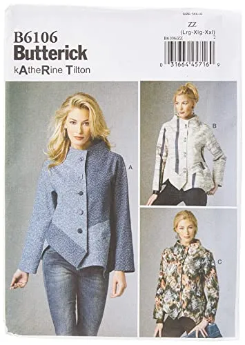Butterick BTK 6106 ZZ (LRG-XLG-XXL) Schnittmuster zum Nähen, Elegant, Extravagant, Modisch