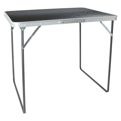 Harbour Housewares 1x Schwarz 80cm x 60cm Klappbarer Campingtisch aus Metall