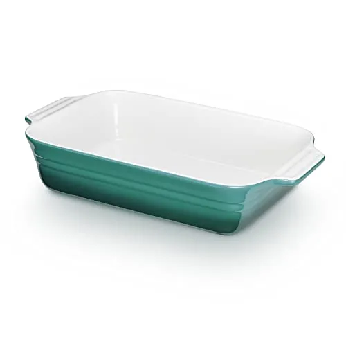 KHG Auflaufform klein 22 cm, Kapazität 0,5 Liter in Türkis für 1 Person, Ofenform aus Keramik Steingut rechteckig & kratzfest, Backform für Lasagne Tiramisu Aufläufe & mehr
