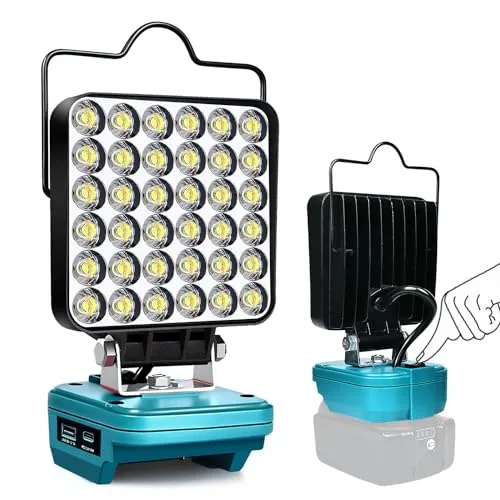 Lampe für Makita 14,4V-18V LXT (Kein Akku), Taschenlampe Light Hell Baustrahler Tragbares LED-Licht für Makita Batterie, Arbeitsleuchte Flutlichter Zubehör für Baustellen,Autoreparaturen,Camping