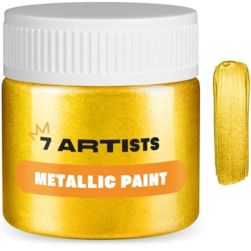 Acrylfarbe Barock Gold Metallic 50 ml – Professionelle Gold Acrylfarbe mit Glitzer Effekt für Basteln & Malen | Goldfarbe für Holz, Leinwand, Ton & Stein | Acrylfarben Metallic Einzeln