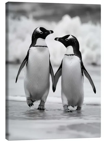 Posterlounge Wandbild Pinguinpaar, Frank Daske, erhältlich als Poster, Leinwandbild, Wandsticker oder Acrylglasbild