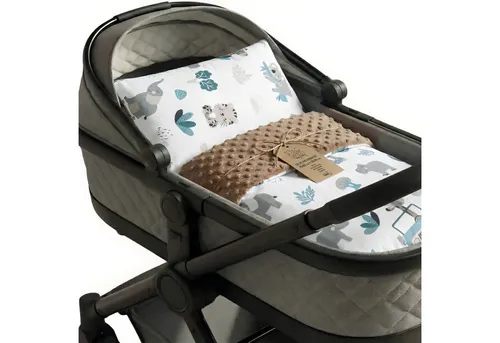 Babydecke Kuscheldecke mit Kissen in braun von Totsy Baby