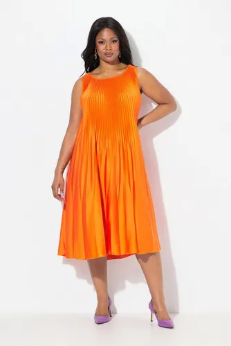 Ulla Popken Midikleid Plissee-Midikleid A-Linie in orange von Ulla Popken
