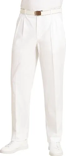Leiber Herren Bundfaltenhose 12/1410/01 Weiß-46 - Hochwertige Bundfaltenhose mit praktischer Gesäßtasche, ideal für den täglichen Einsatz. Genießen Sie angenehmen Tragekomfort und eine optimale Passform.