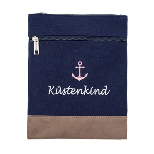 Leoberg Crossbag Tasche in verschiedenen Farben und Designs - Schultertasche aus Baumwolle in 302179-Blau-23