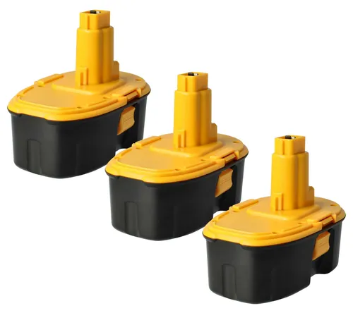vhbw 3x Akku kompatibel mit Dewalt DW057K, DW057N, DW057K-2, DW056K-2, DW056N, DW056KS, DW059B, DW059 Werkzeug (4000 mAh, NiMH, 18 V)