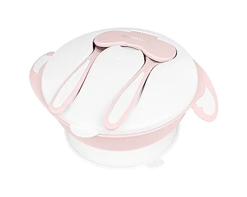 Kikkaboo Geschirr-Set 4 in 1 Unisex - Kleinkindergeschirrset mit Schüssel, Löffel, Gabel und geteiltetem Teller. Der Saugnapf sorgt für Stabilität und ist ideal für Kinder ab 6 Monaten. BPA-frei und sicher für Ihr Kind.