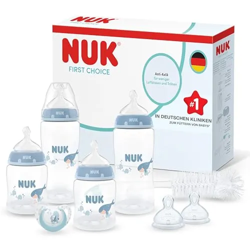 NUK First Choice Perfect Start Babyflaschen-Set | 8-teilig für 0–6 Monate