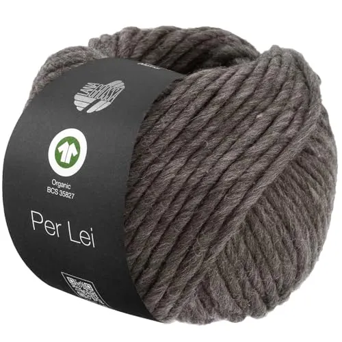 LANA GROSSA Per Lei GOTS | Klassisches Merino-Dochtgarn, GOTS zertifiziert | Handstrickgarn aus 100% Schurwolle | 50g Wolle zum Stricken & Häkeln | 60m Garn FB 33