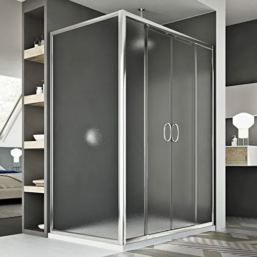 Idralite Replay Duo 2 Türen Duschkabine 170x75 cm H185 Strukturglas