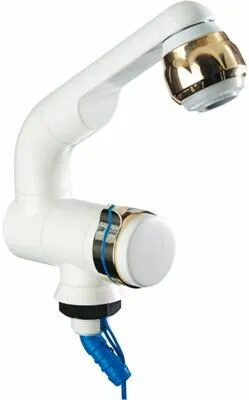 Barwig Compact Wasserhahn, Ø19mm, Tülle, Mikroschalter, weiß/gold