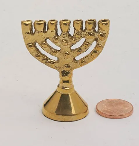 Menora H 2 cm, Messing, Gold