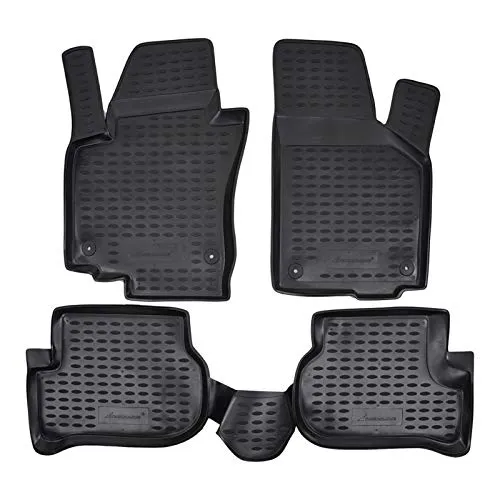 J&J AUTOMOTIVE | 3D Design Gummimatten Gummifußmatten Für Golf 5 V, 6, Plus 2004-2014, Anti-Rutsch, Ohne Geruch, Allwetter, Rand 3cm, 4-Teilig