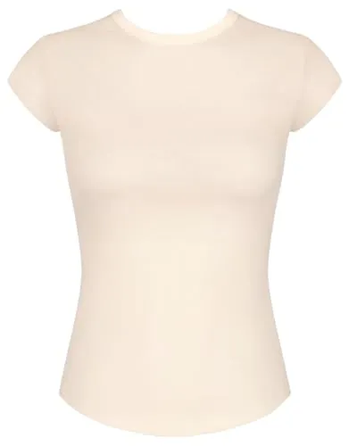 sloggi Damen GO Ribbed T-Shirt, Angora, L von sloggi