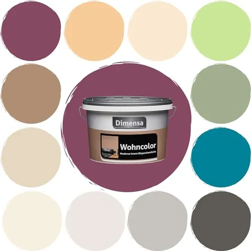 Dimensa Wohncolor bunte Wandfarbe Beere Lila Violett 2,5 Liter